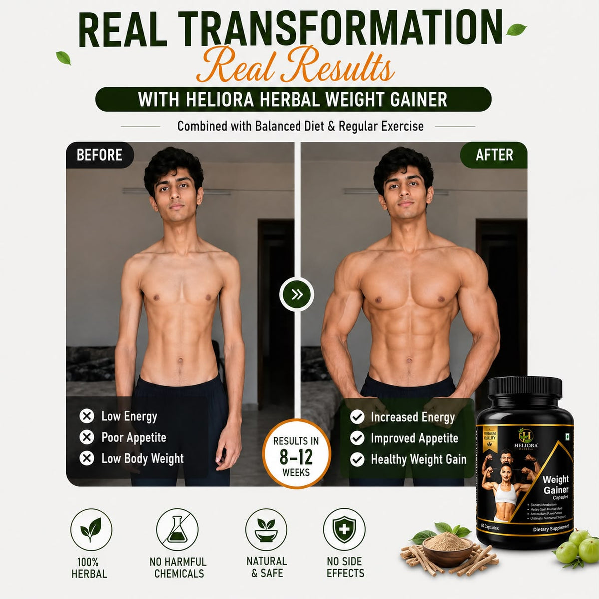 Herbal Weight Gainer Capsule for Men & Women