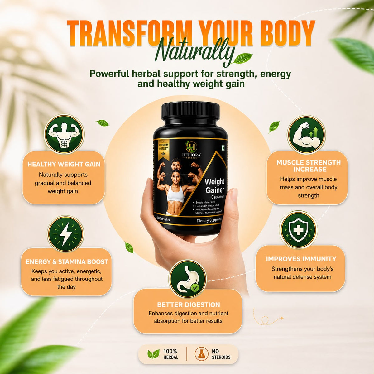 Herbal Weight Gainer Capsule for Men & Women