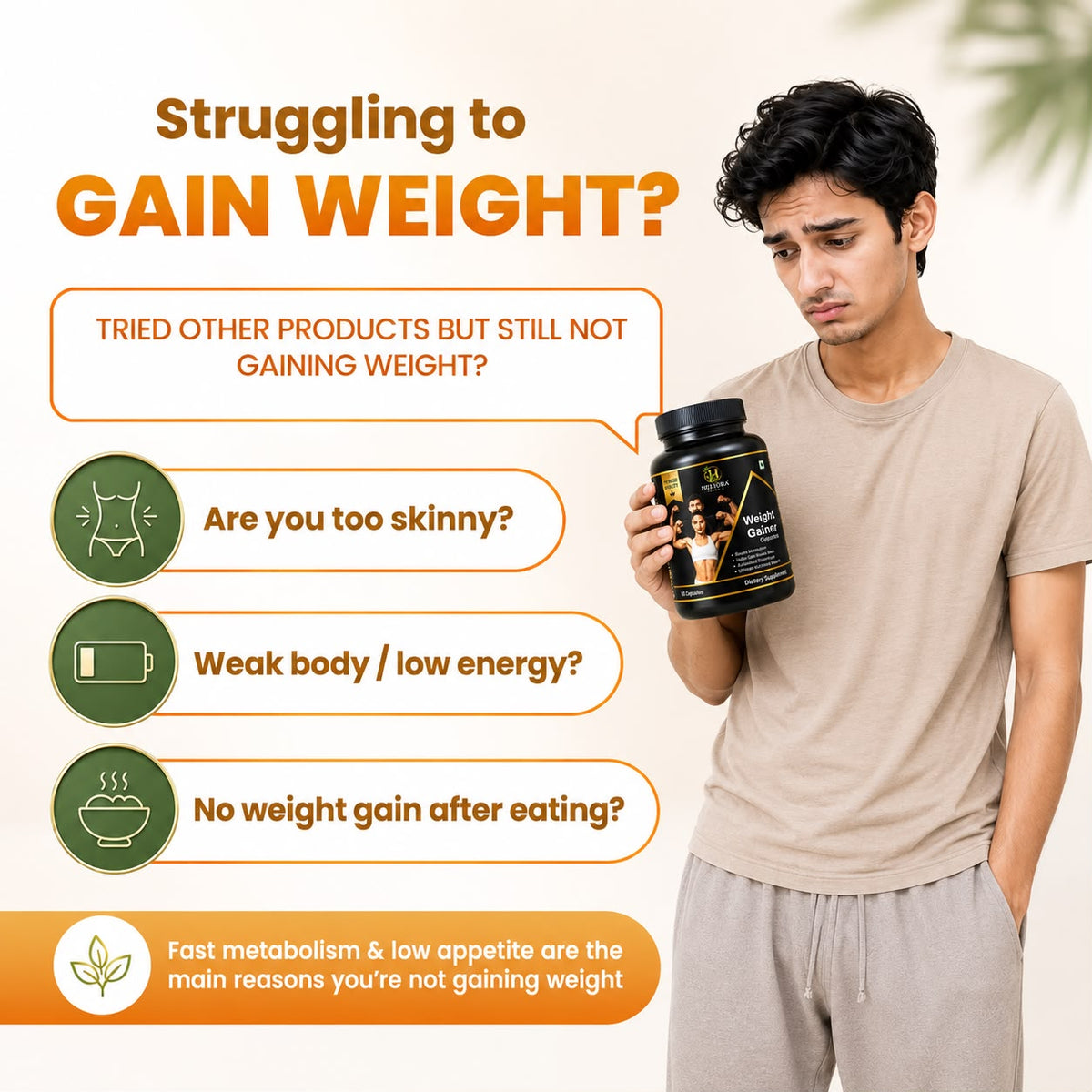 Herbal Weight Gainer Capsule for Men & Women